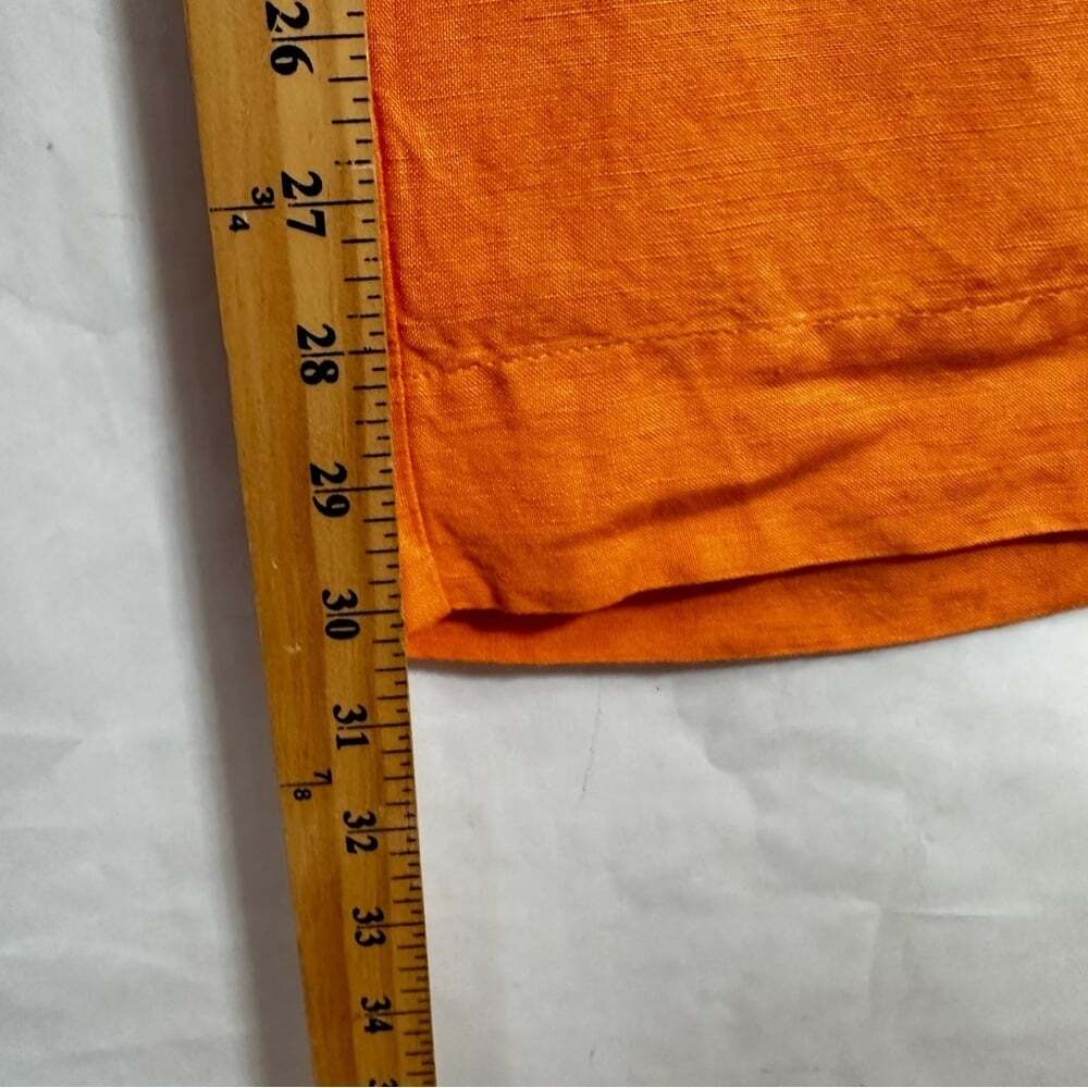 YEST Orange Linen Pants Women’s Size 6 Wide Leg Beachy Vacation Vibes Boho Chic - Picture 12 of 15